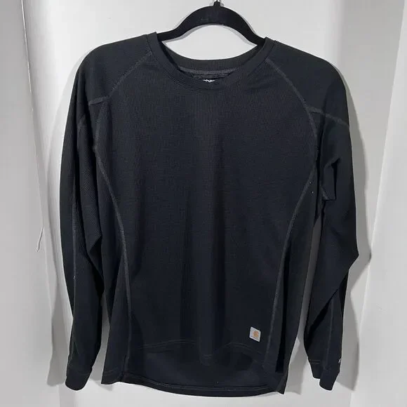 Carhartt Force Waffle Base Layer Thermal Long Sleeve Black Shirt Women s L 12/14 - Picture 1 of 6
